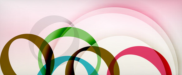 Ring geometric shapes, o letter repetition wallpaper. Abstract background for business or technology presentations, internet posters or web brochure covers