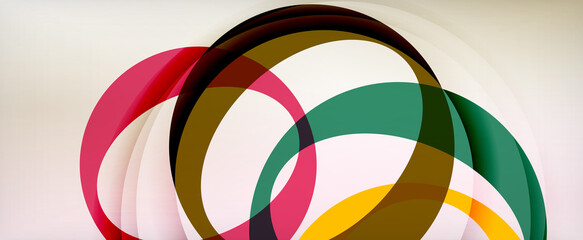 Obraz premium Ring geometric shapes, o letter repetition wallpaper. Abstract background for business or technology presentations, internet posters or web brochure covers