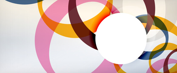 Ring geometric shapes, o letter repetition wallpaper. Abstract background for business or technology presentations, internet posters or web brochure covers