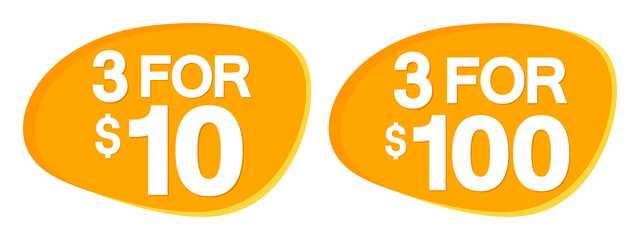 Set Sale bubble banners design template, discount tags, vector illustration