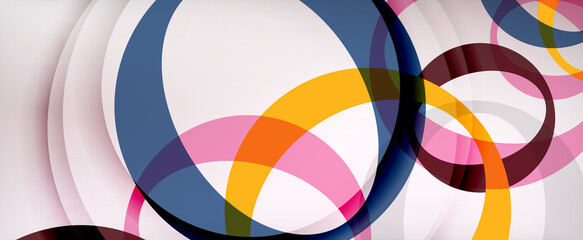 Obraz premium Ring geometric shapes, o letter repetition wallpaper. Abstract background for business or technology presentations, internet posters or web brochure covers