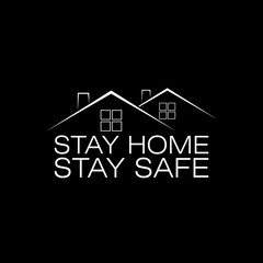 Stay home stay safe icon isolated on dark background