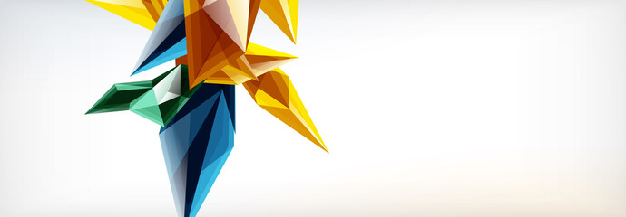 Vector 3d triangles and pyramids abstract background for business or technology presentations, internet posters or web brochure covers