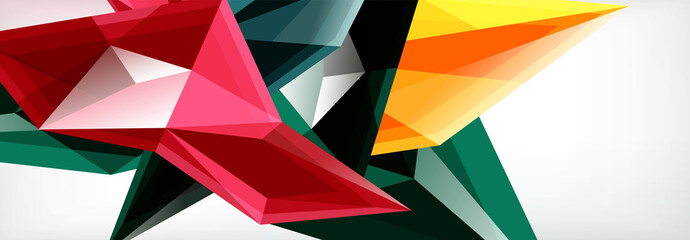 Vector 3d triangles and pyramids abstract background for business or technology presentations, internet posters or web brochure covers