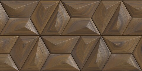3d wood background, wall decorative tiles, Interior wall panel, wood texture. 3d illustration - 422928714