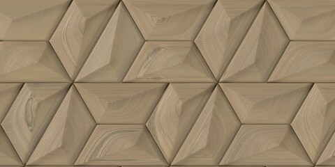 3d wood background, wall decorative tiles, Interior wall panel, wood texture. 3d illustration