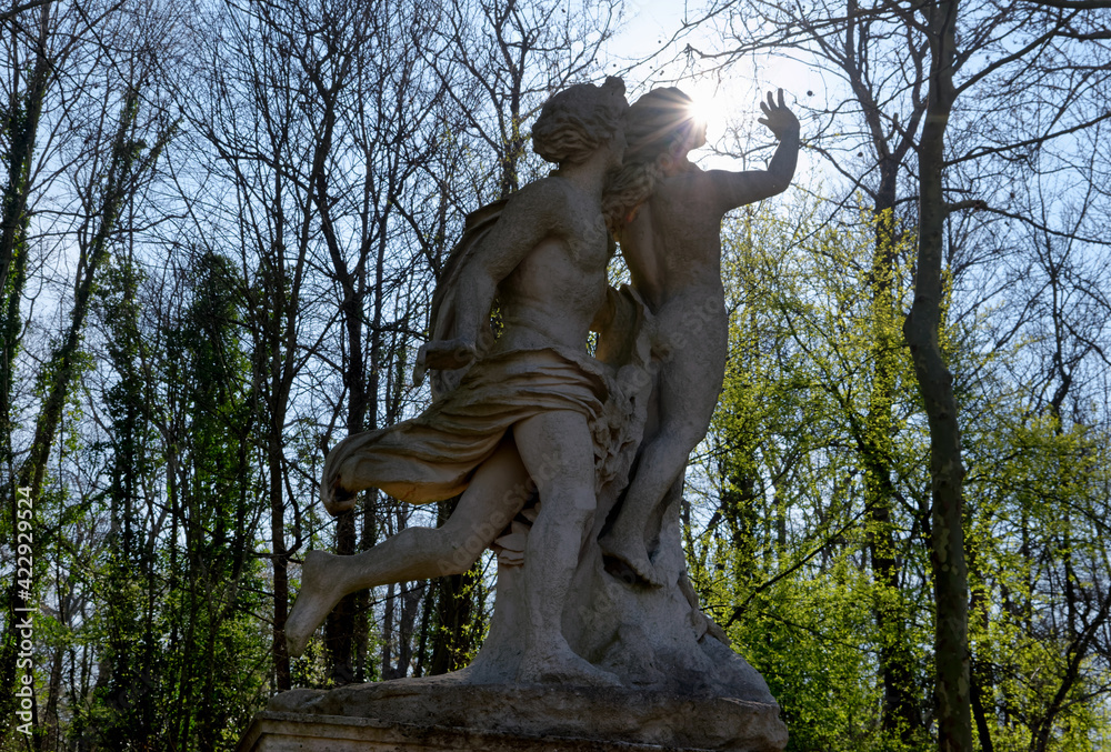 Poster french gardens of the public park of sceaux in grand paris