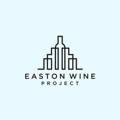 Obraz premium abstract city logo. wine icon