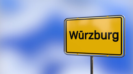 Obraz premium City of Wuppertal realistic 3D yellow city sign illustration.