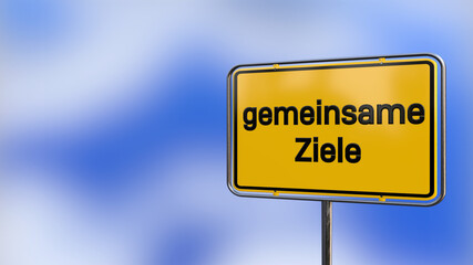 Realistic 3D yellow city sign illustration. 