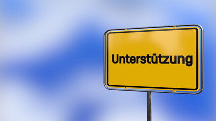 Realistic 3D yellow city sign illustration. 