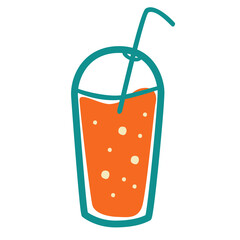 Summer Cocktail and Juice Drink Icon. Lemonade symbol. Party in the club. Created for menu designs. Modern, simple flat vector illustration for web site or mobile app
