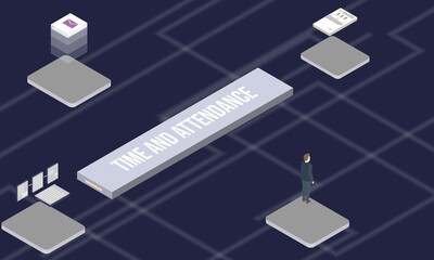 Time and attendance concept on abstract design
