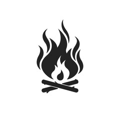 black campfire or bonfire icon