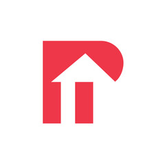 Letter P house logo design,  Alphabet P home symbol - Vector