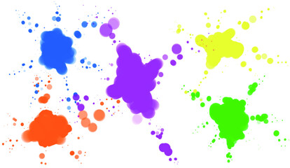 Ink design for colorful splatter paints
