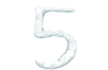 Cloud shape of the number 5