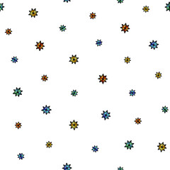 Seamless vector pattern with stars on white background. 