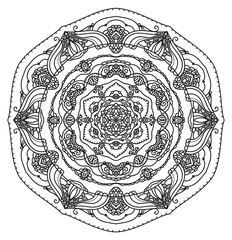 Abstract mandala graphic design decorative elements isolated on white color background for ancient geometric concepts