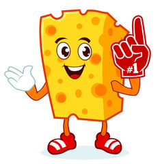 cheese mascot cartoon in vector