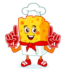 cheese mascot cartoon in vector