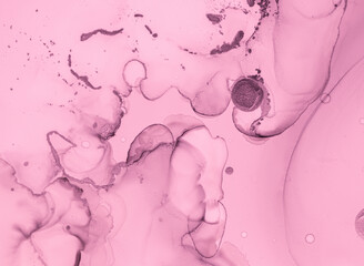 Feminine Pink Marble. Acrylic Illustration. Ink Color Print. Abstract Splash. Gold Art Design. Alcohol Luxury Marble. Elegant Wallpaper. Fluid Grunge Painting. Watercolour Liquid Marble.