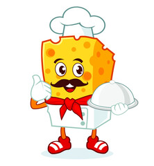 cheese mascot cartoon in vector
