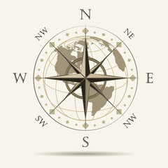 Wind Rose Navigation Emblem