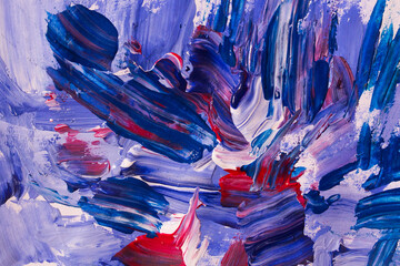 blue-purple oil paint brush strokes on paper. multicoloure