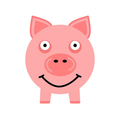 Ein rosa Schweinchen von vorne