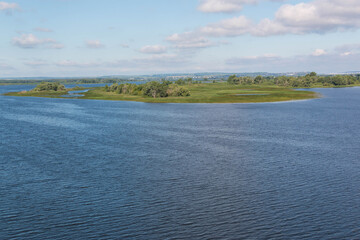 green island in the middle of the river
