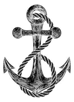 Anchor from Boat or Ship Tattoo Drawing