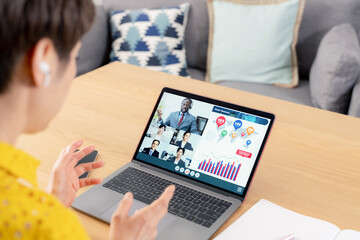 ビデオ会議イメージ　ウェビナー　テレワーク　リモートワーク