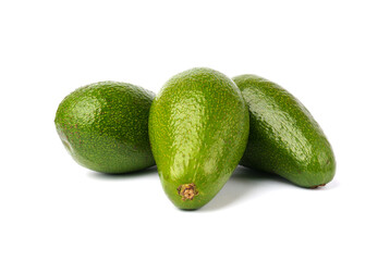 Ripe avocado isolated on white. Exotic fruits. Fresh juicy avacado.
