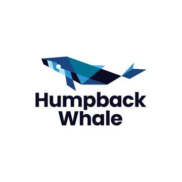 humpback whale logo vector icon illustration
