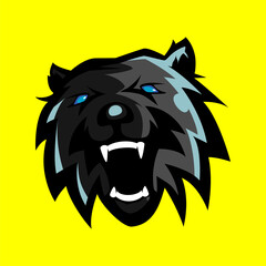 vector illustration of roaring bear head for your esport logo, business mascot, etc