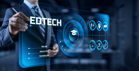 Fototapeta na wymiar EdTech Education technology distance learning online concept