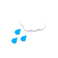 Rain and cloud or weather colored line icon. Rainy day concept. Trendy cartoon flat style isolated symbol, for: illustration, minimalistic, logo, mobile, app, design, web, site, ui, ux. Vector EPS 10.