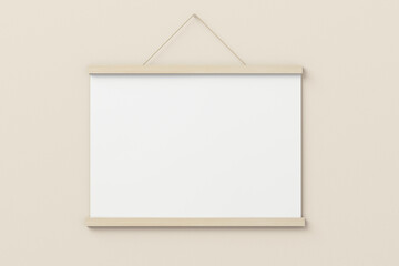 Empty photo frame on wall