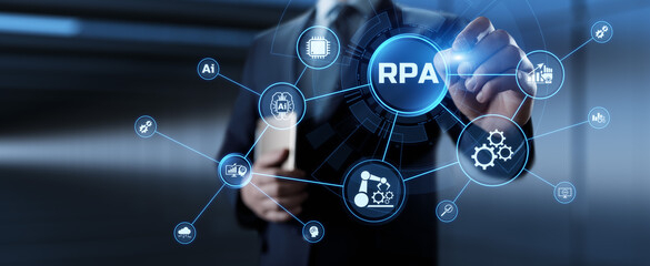 RPA Robotic process automation business process optimisation innovation technology concept