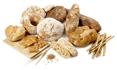 group with many types of bread and baked goods 