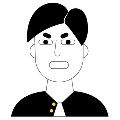 Adult woman with short hair icon in cartoon style