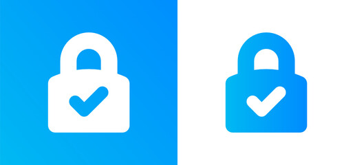 Security vector logo with check mark  icon illustration.