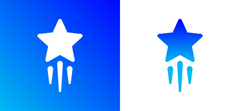 Star flying up vector icon illustration. Business startup concept.