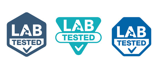 Lab tested sign in polygonal shapes