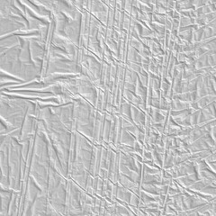Crumpled plastic packing texture backdrop gray scale