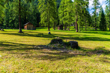 Typical views of the dolomitic valley floor. The Val Fiscalina