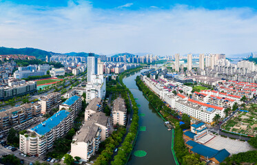 Naklejka premium Urban scenery of Ningde City, Fujian Province, China