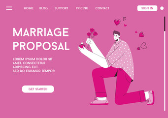 Vector landing page of Marriage Proposal concept