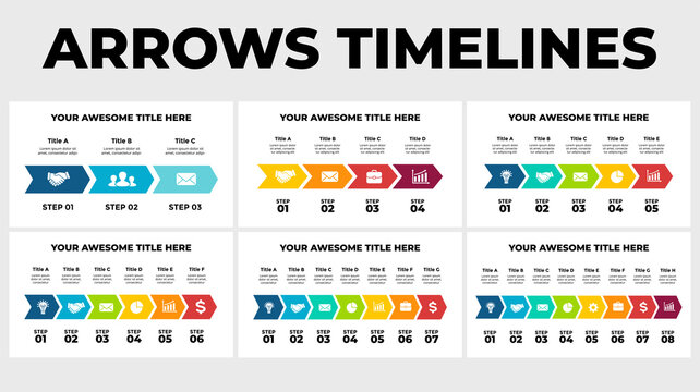 Arrows Timelines Vector Infographic. Presentation slide template. Chart diagram. Info graphic visualization data.